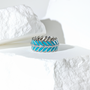 Blue Laurel Enamel Band Ring