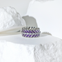 Purple Laurel Enamel Band Ring