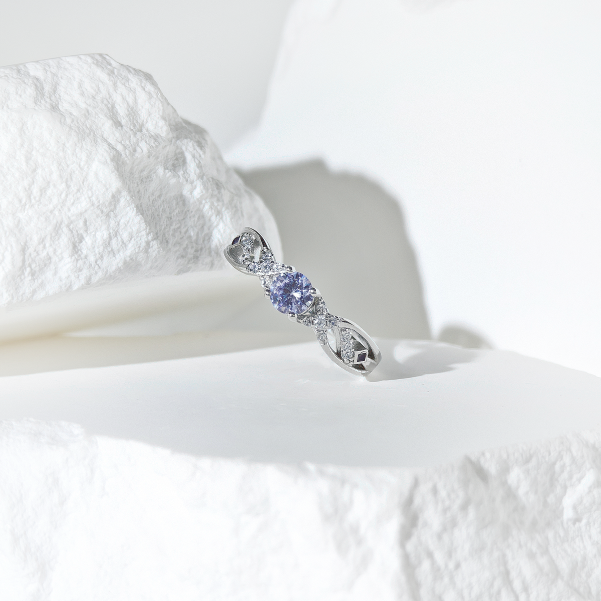 Amethyst Twisted Bloom Ring