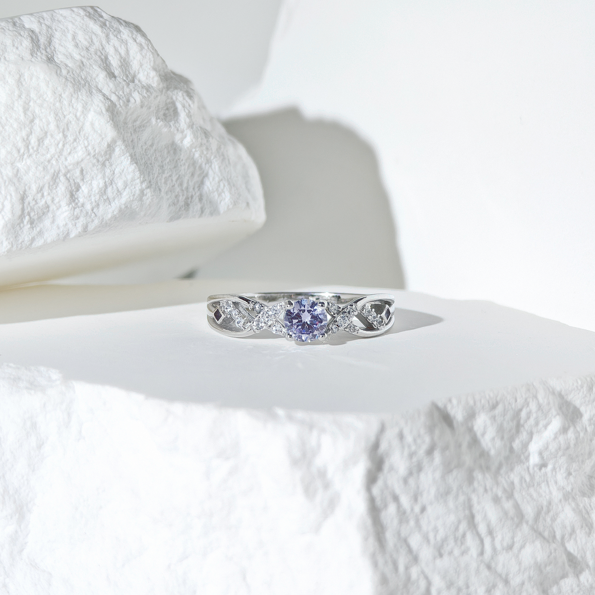 Amethyst Twisted Bloom Ring