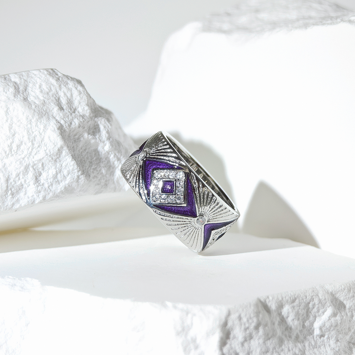 Purple Aurora Deco Ring