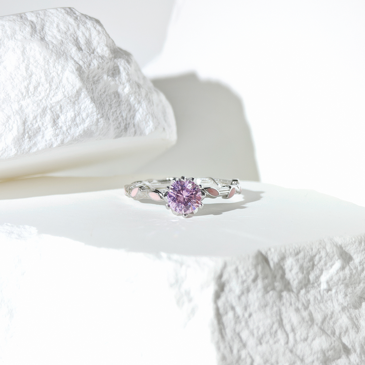 Rose Quartz Whispering Petal Ring