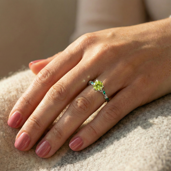 Peridot Whispering Petal Ring