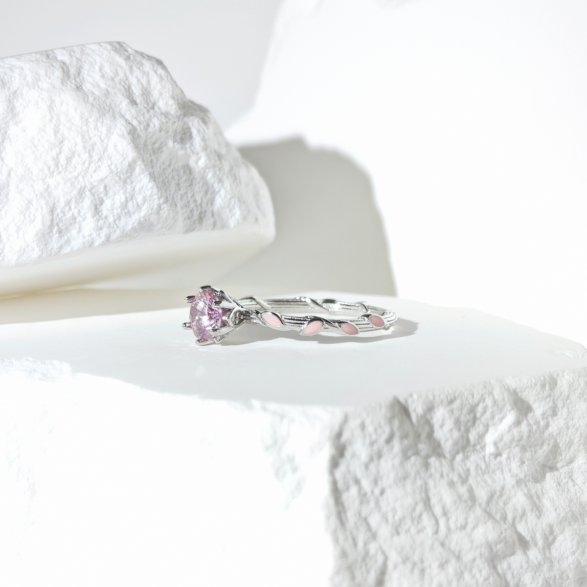 Rose Quartz Whispering Petal Ring