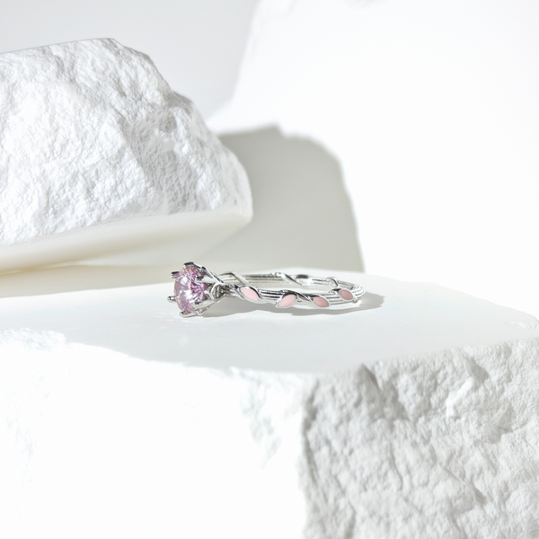 Rose Quartz Whispering Petal Ring