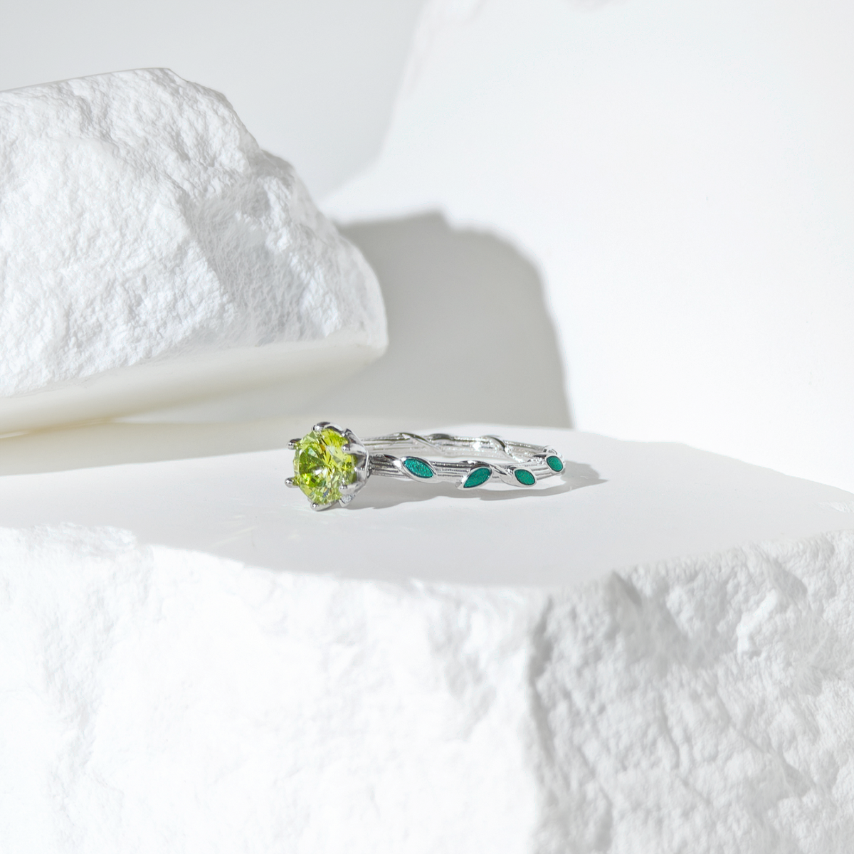 Peridot Whispering Petal Ring