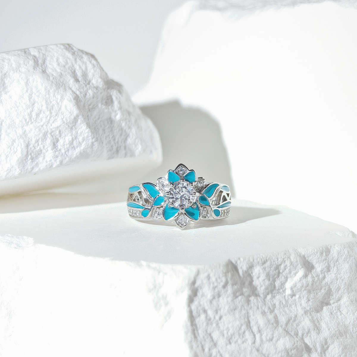 Moissanite Blooming Galaxy Ring