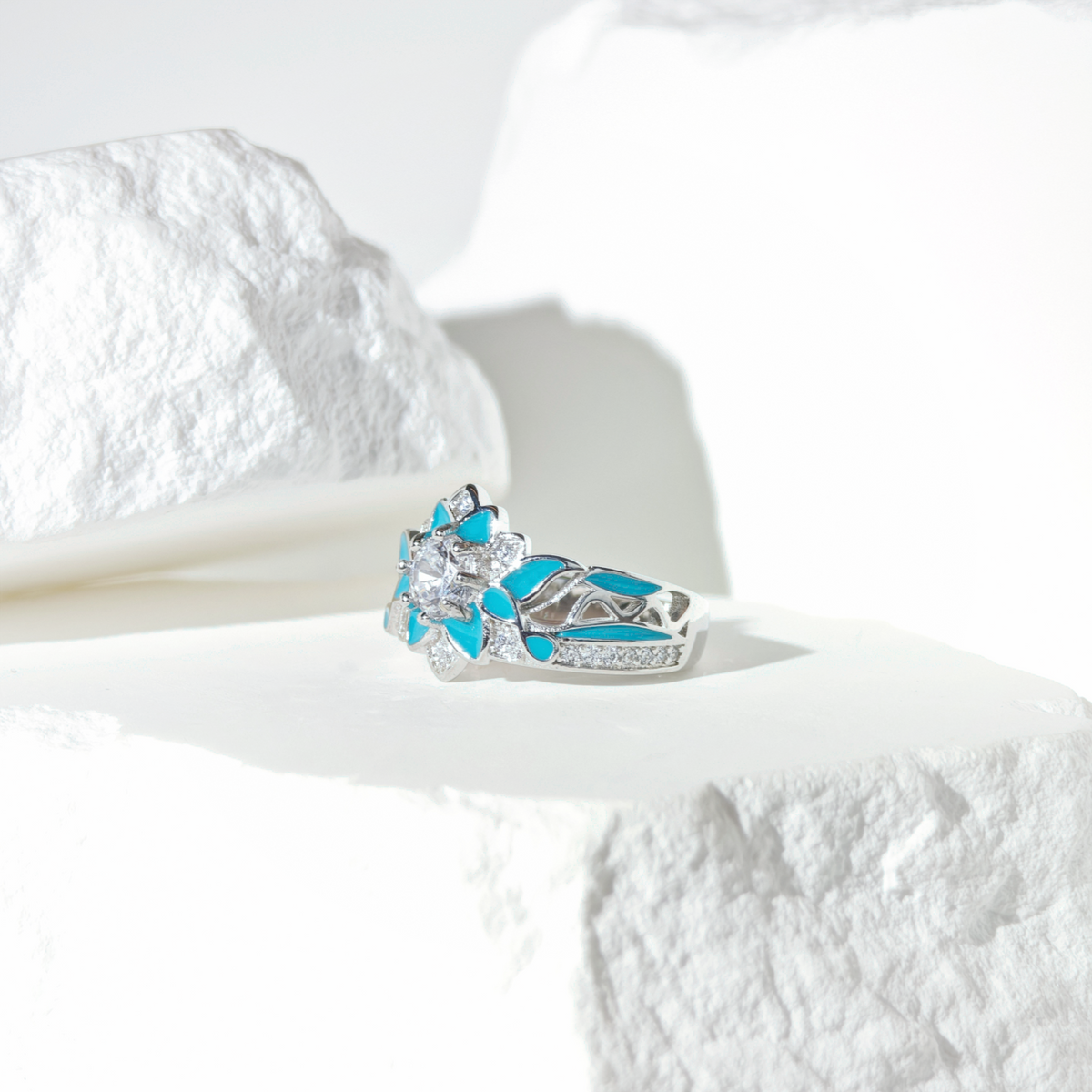 Moissanite Blooming Galaxy Ring