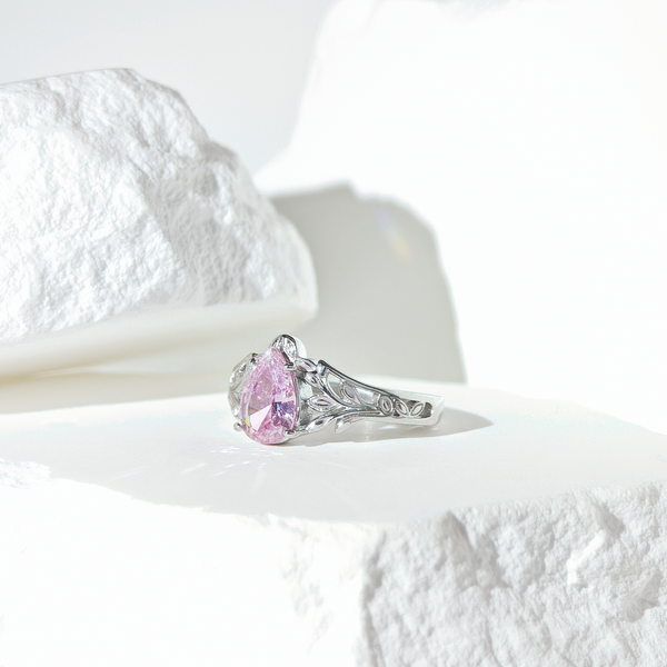 Rose Quartz Luna Tear Ring