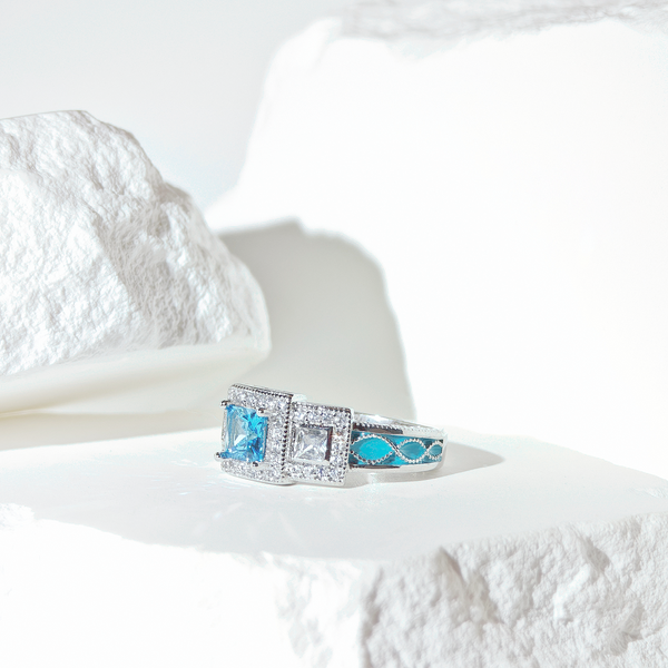 Aquamarine Aurora Radiance Ring
