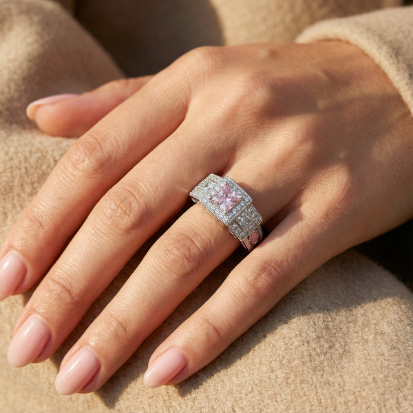 Rose Quartz Aurora Radiance Ring