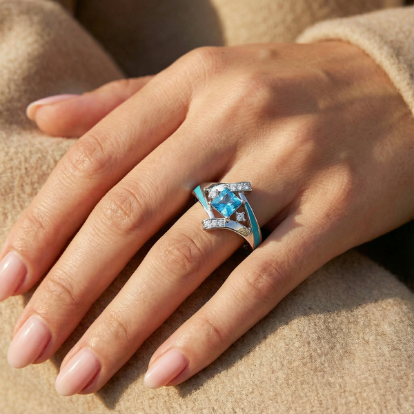 Aquamarine Milky Way Kiss Ring