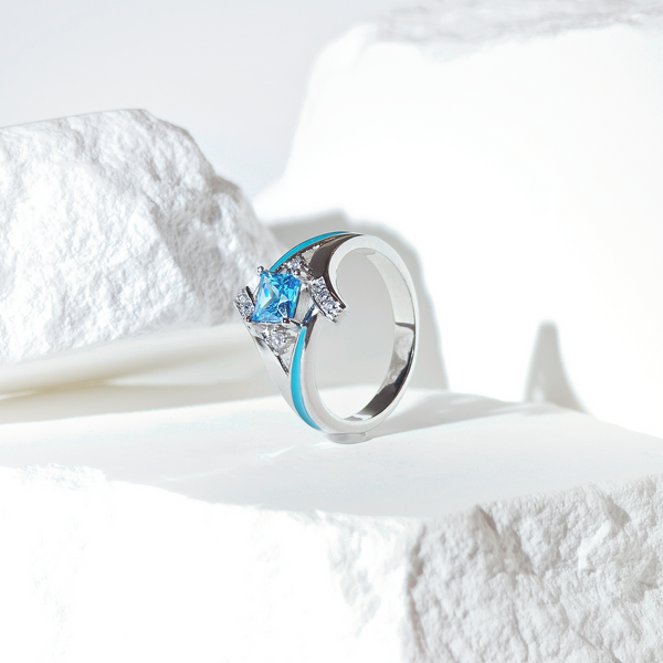 Aquamarine Milky Way Kiss Ring