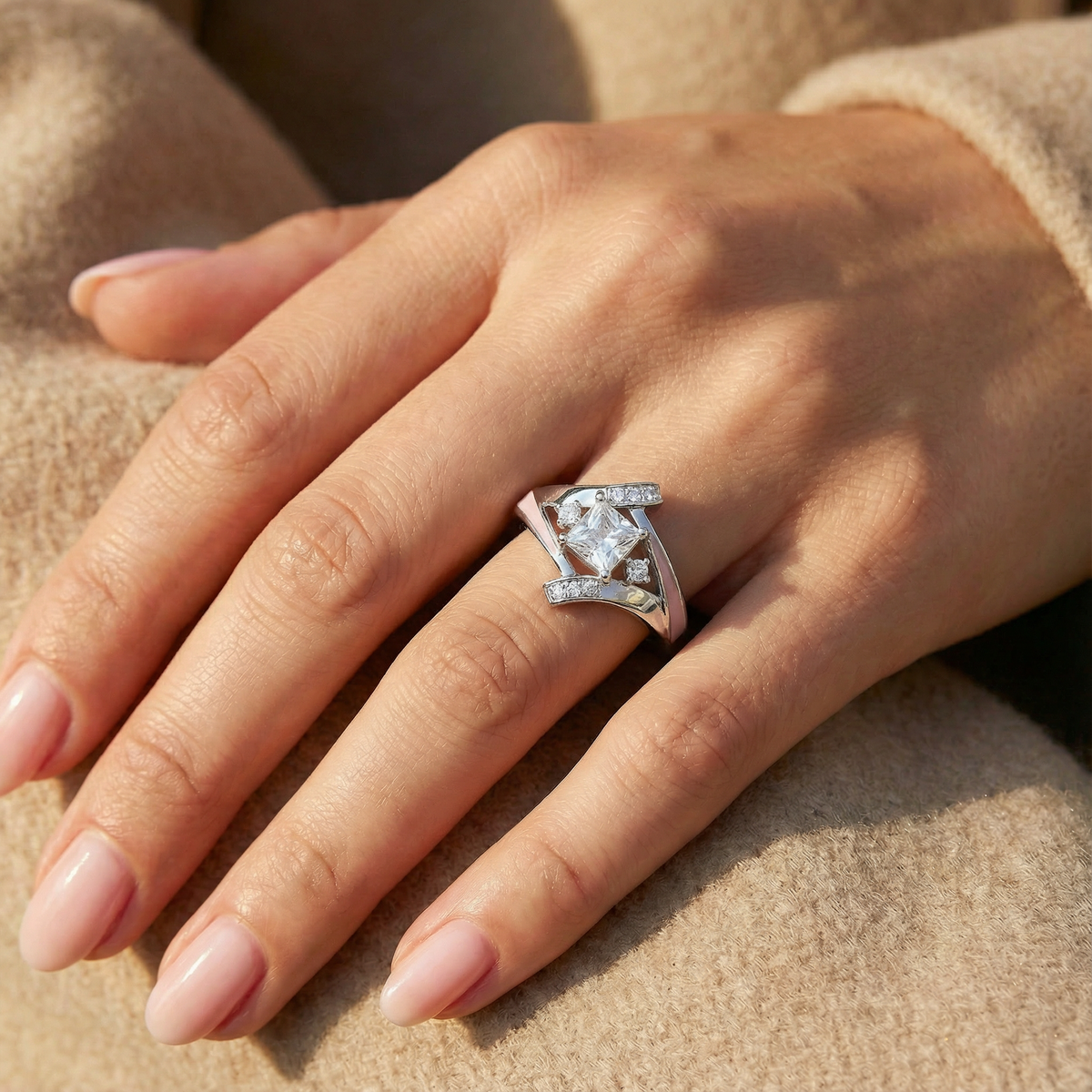 Moissanite Milky Way Kiss Ring