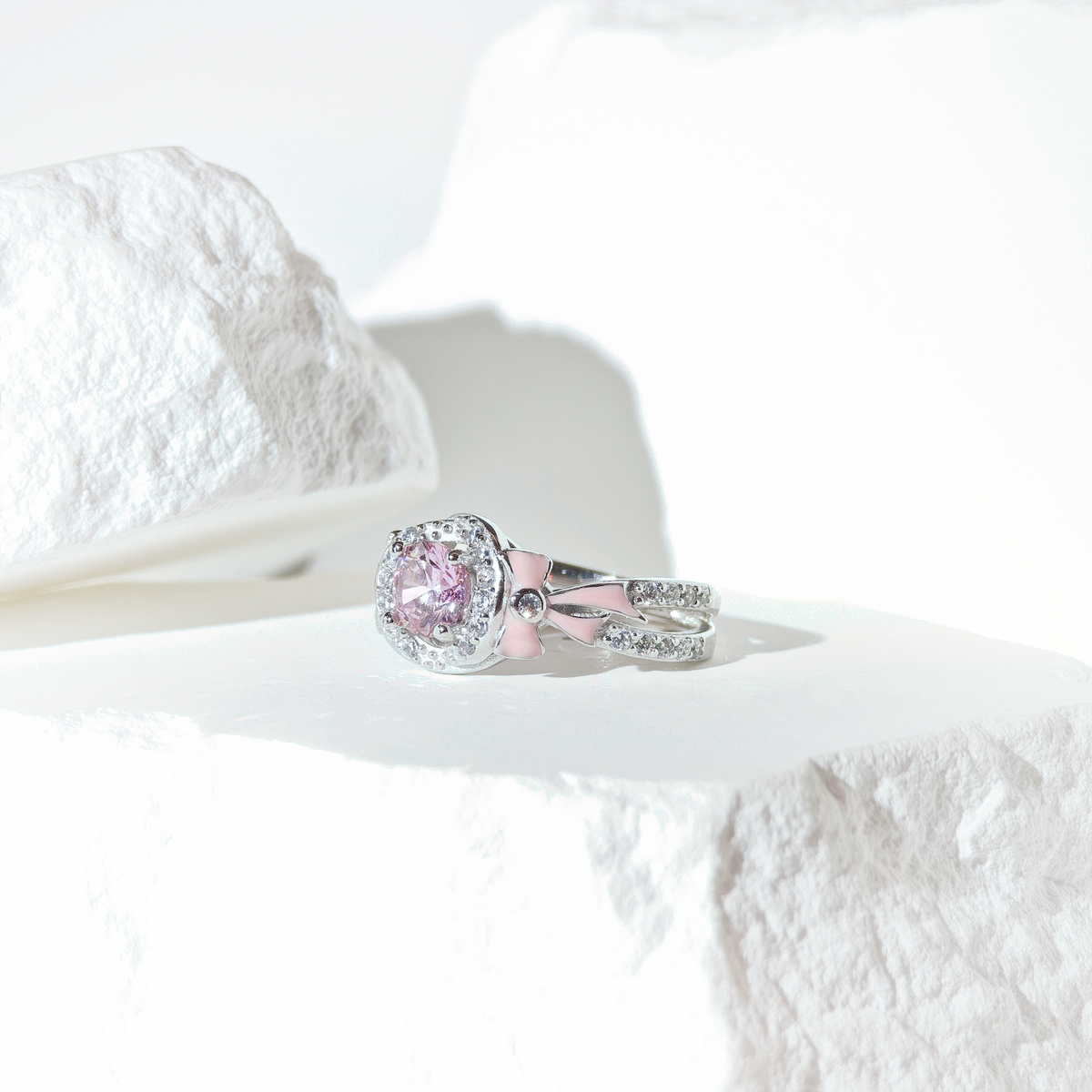 Rose Quartz Belle Bow Ring