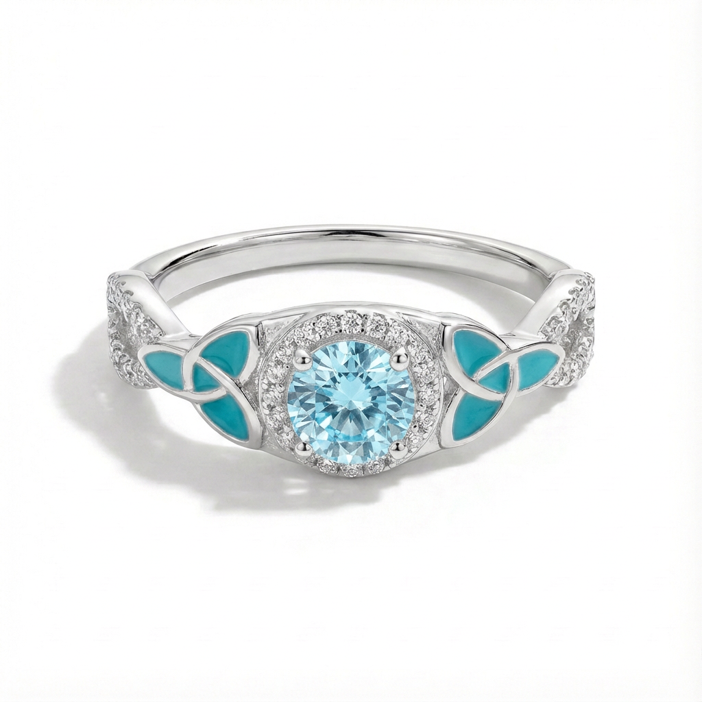 Aquamarine Butterfly Whisper Ring