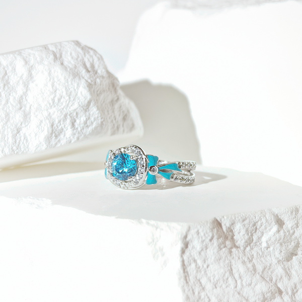 Aquamarine Belle Bow Ring