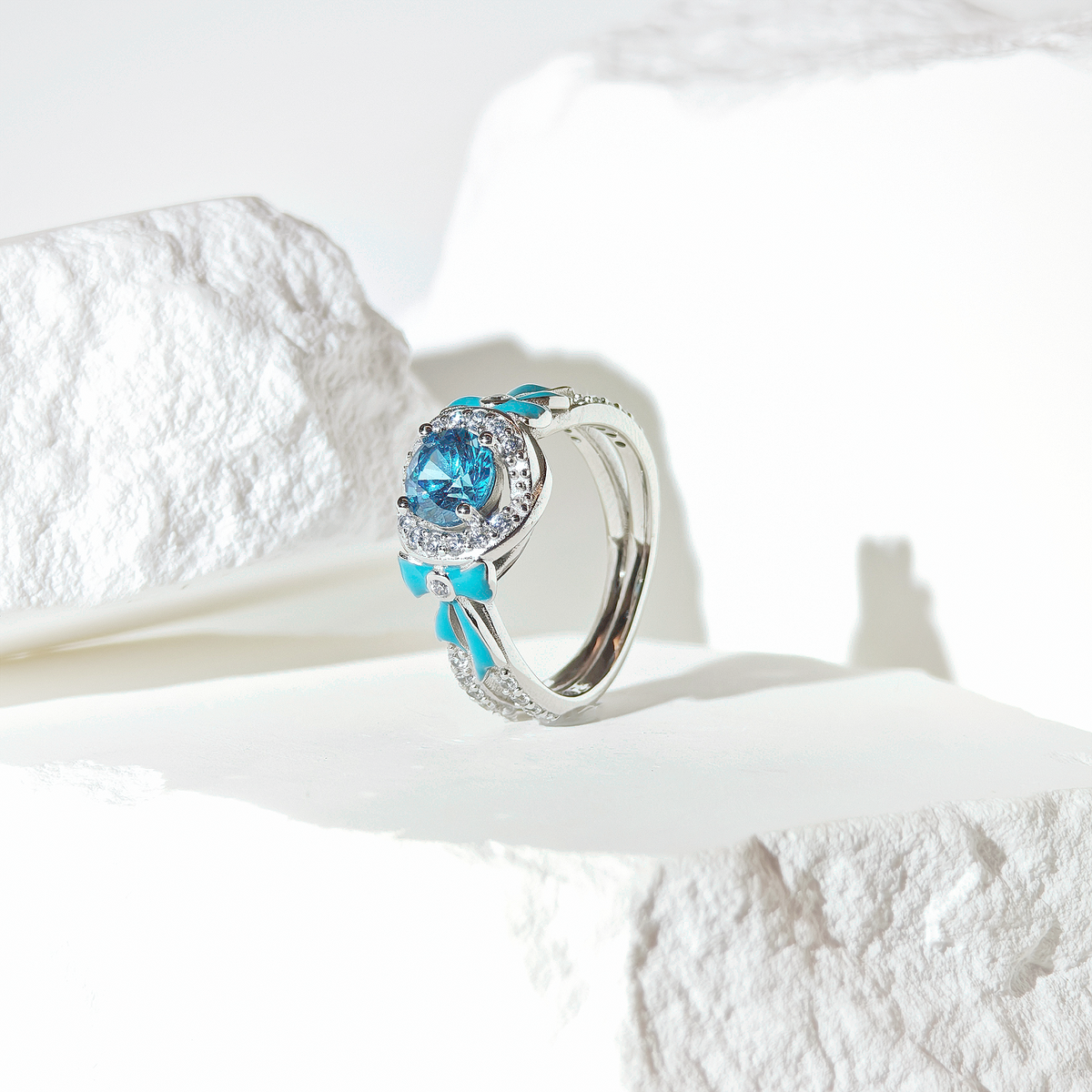 Aquamarine Belle Bow Ring