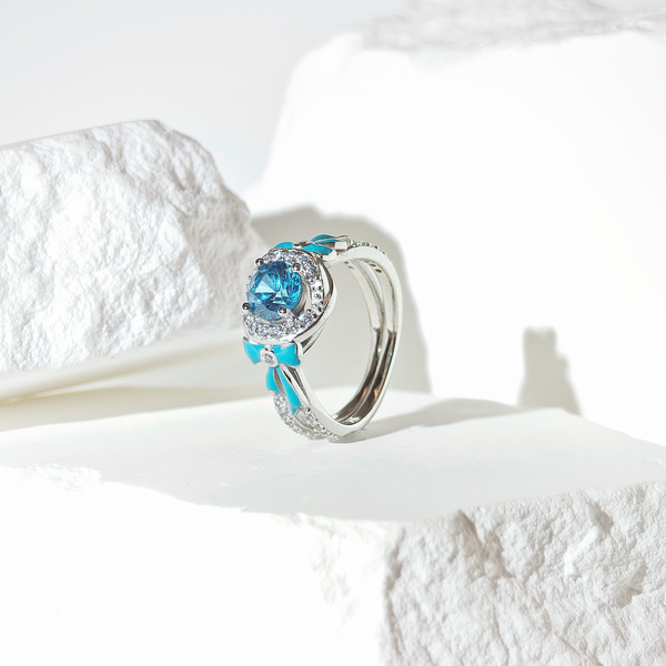 Aquamarine Belle Bow Ring