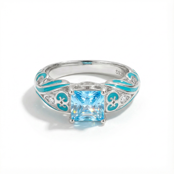 Aquamarine Winds of Grace Ring