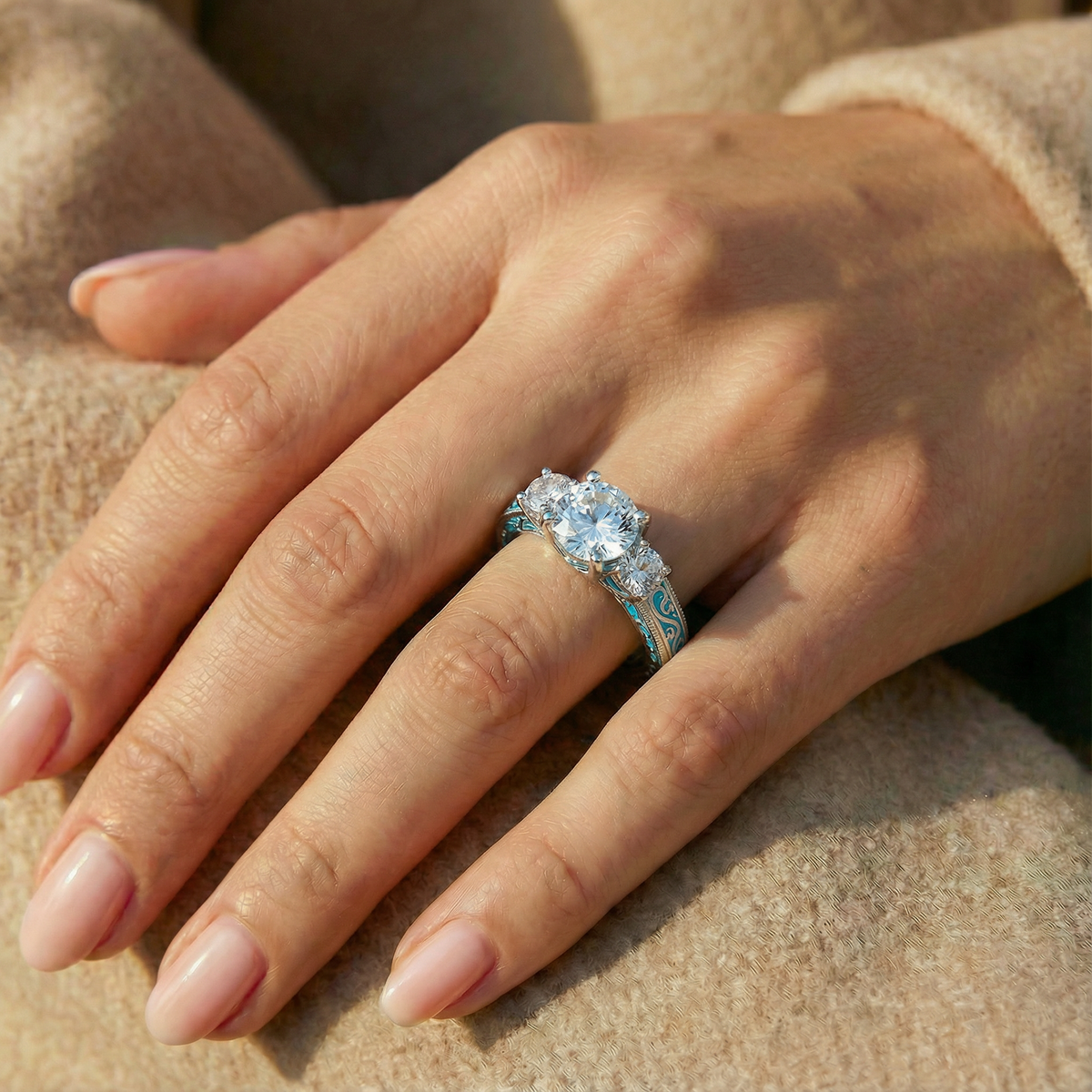 Moissanite Trinity Grace Ring