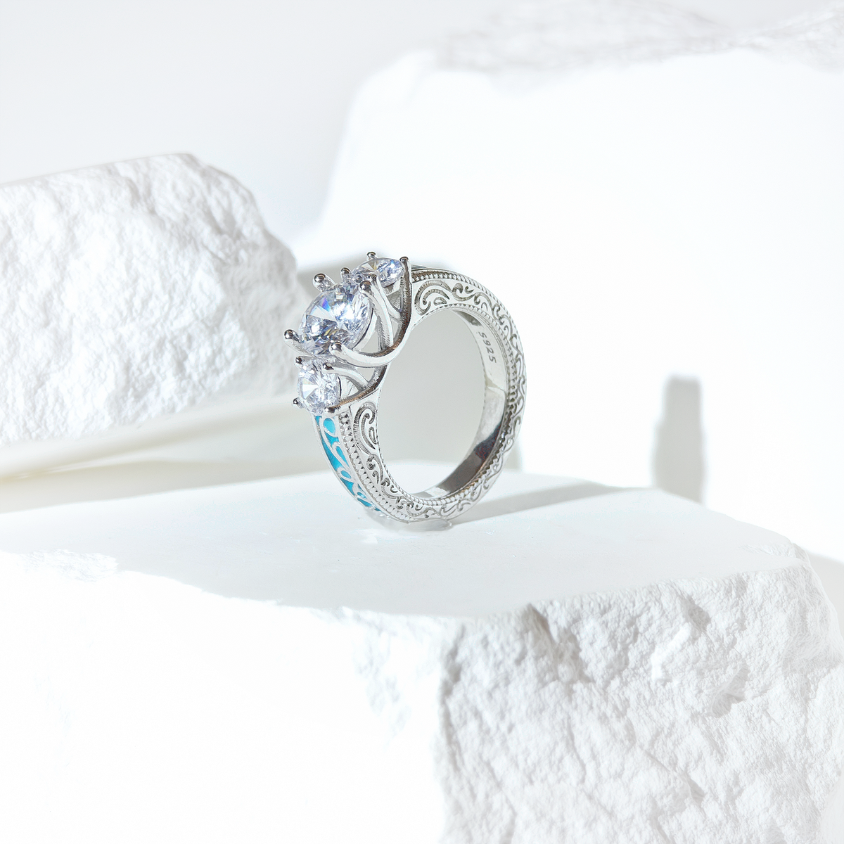 Moissanite Trinity Grace Ring