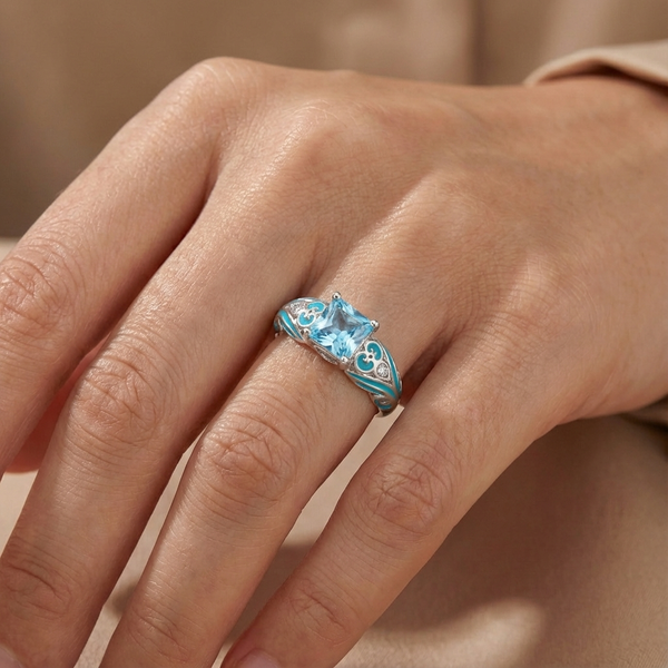 Aquamarine Winds of Grace Ring