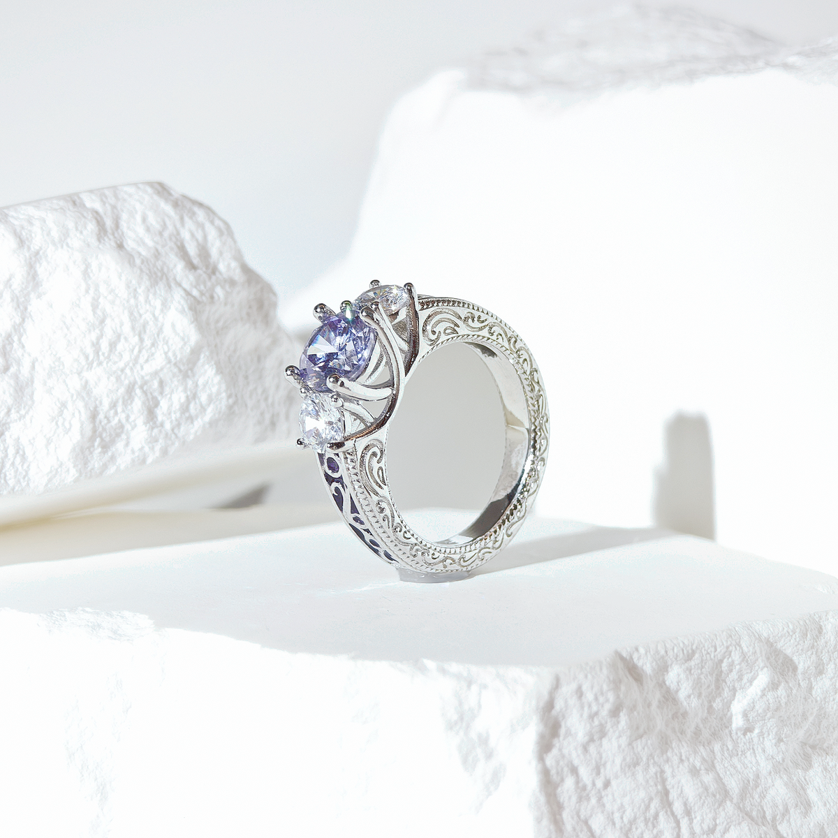 Amethyst Trinity Grace Ring