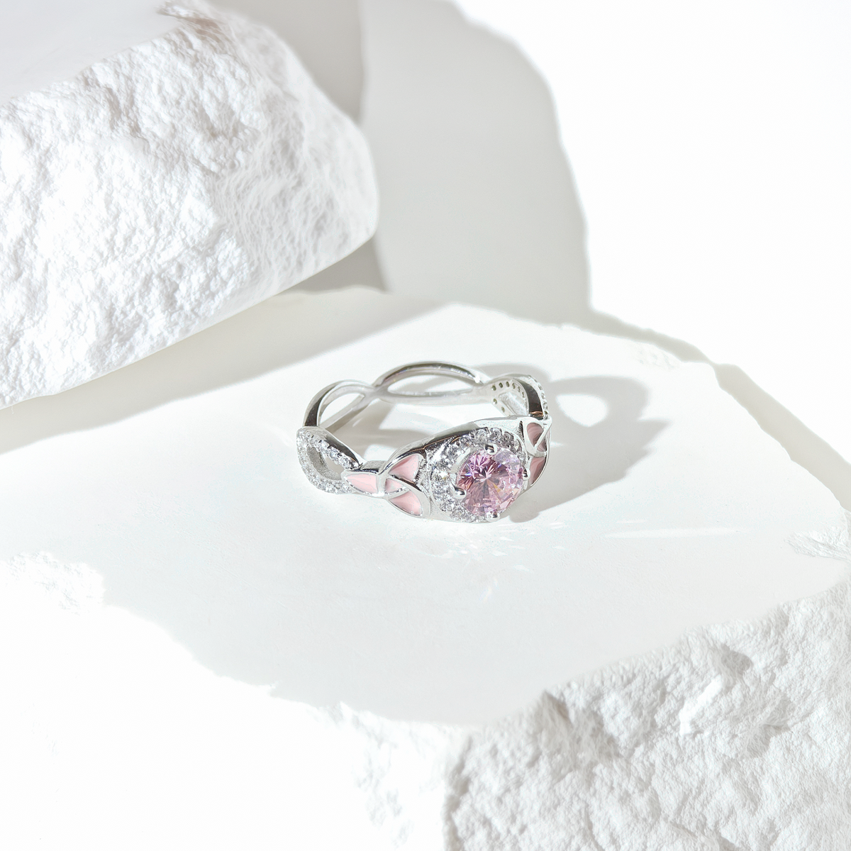 Rose Quartz Butterfly Whisper Ring