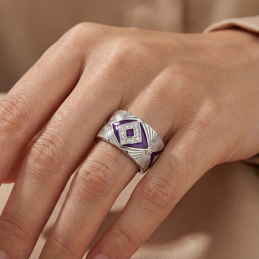 Purple Aurora Deco Ring