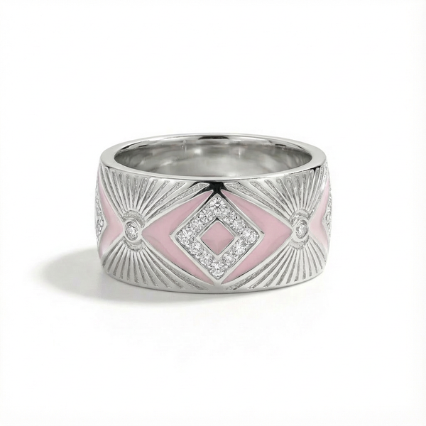 Pink Aurora Deco Ring