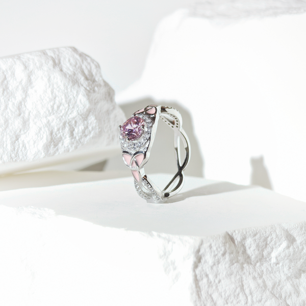 Rose Quartz Butterfly Whisper Ring