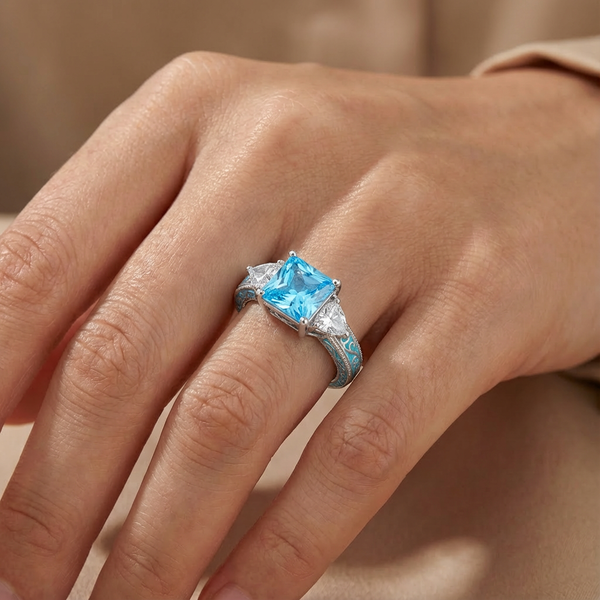 Aquamarine Ethereal Crown Ring