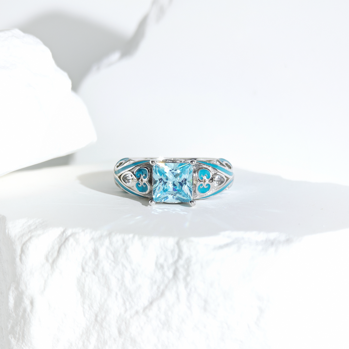 Aquamarine Winds of Grace Ring