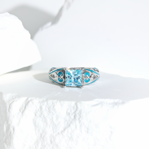 Aquamarine Winds of Grace Ring