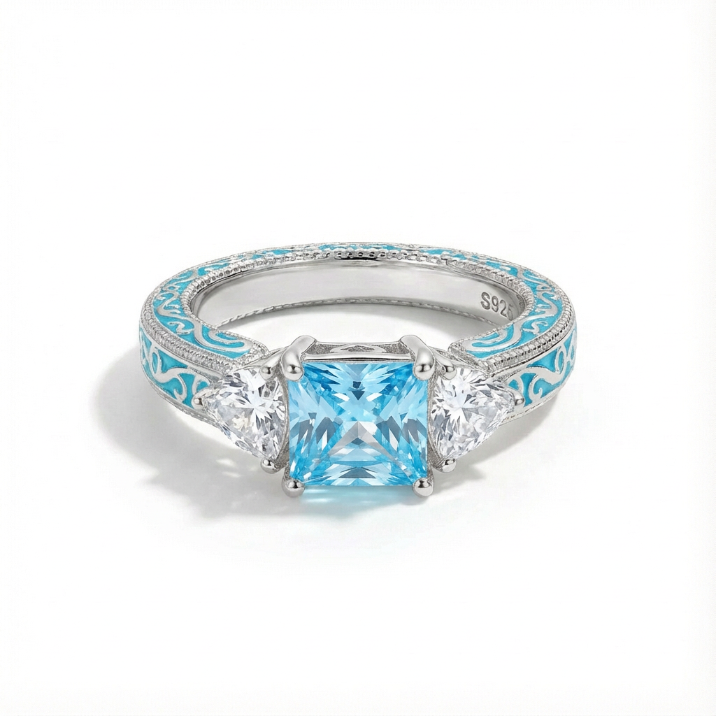 Aquamarine Ethereal Crown Ring