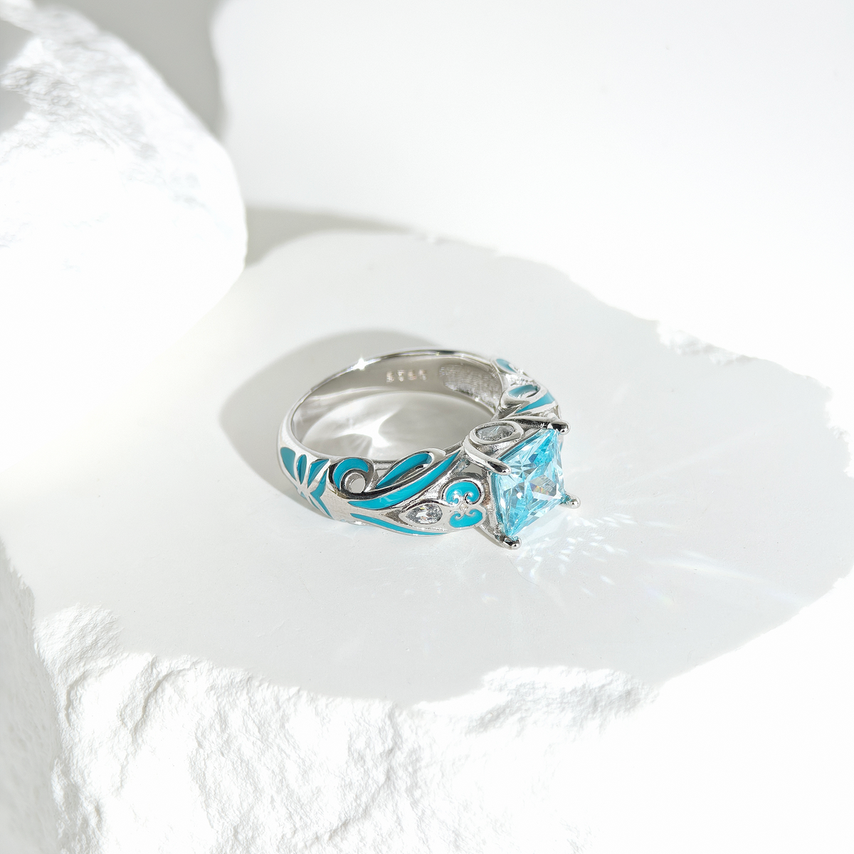 Aquamarine Winds of Grace Ring