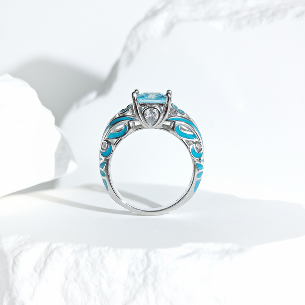 Aquamarine Winds of Grace Ring