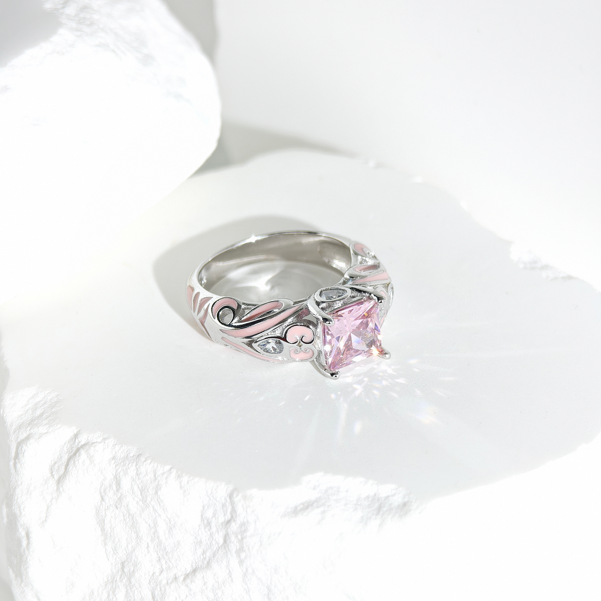 Rose Quartz Winds of Grace Ring