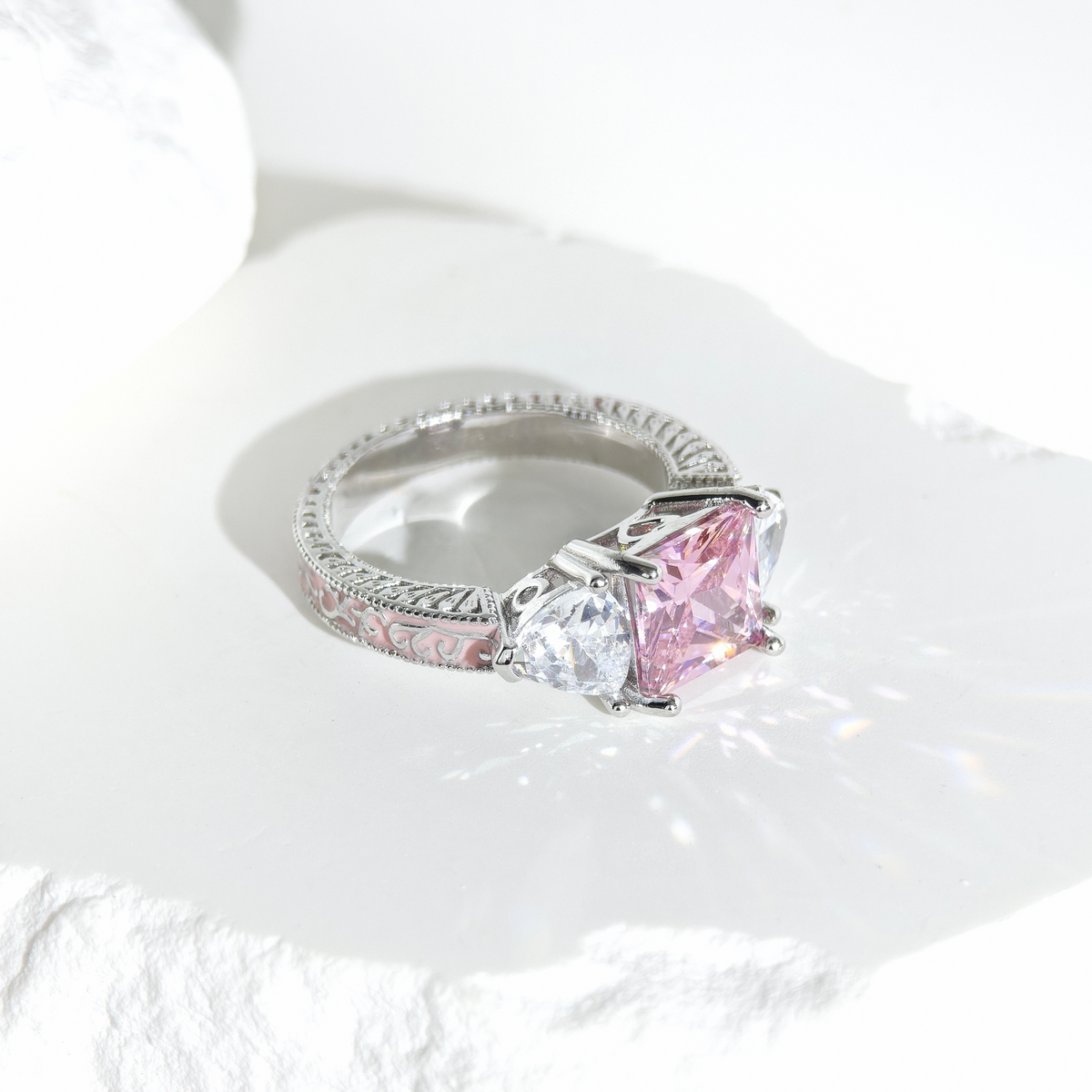 Rose Quartz Ethereal Crown Ring