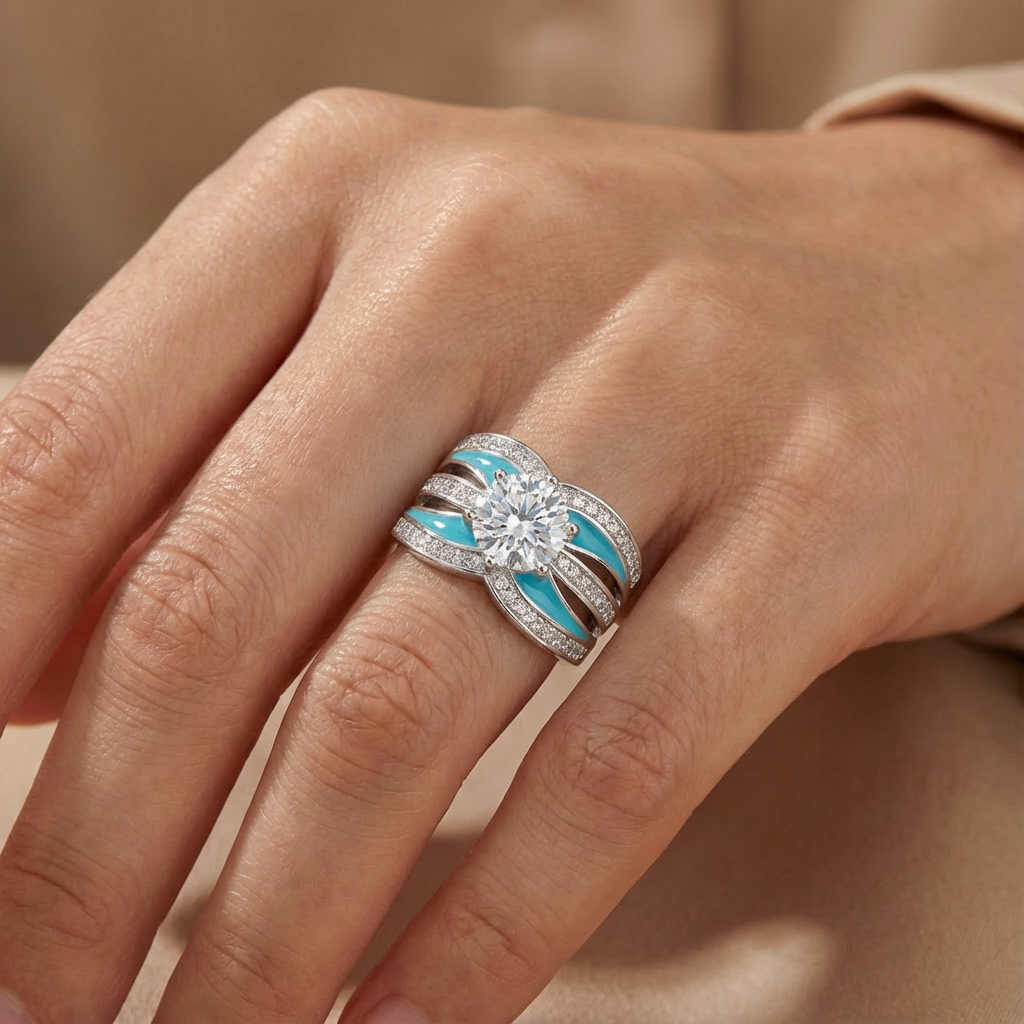 Moissanite Celestial Flow Ring