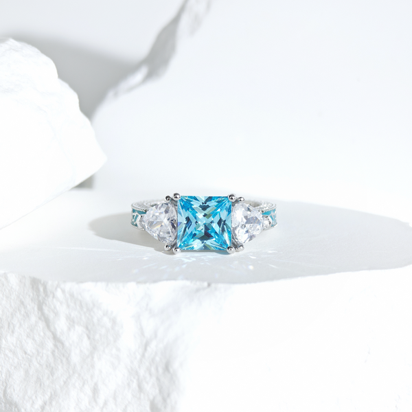 Aquamarine Ethereal Crown Ring