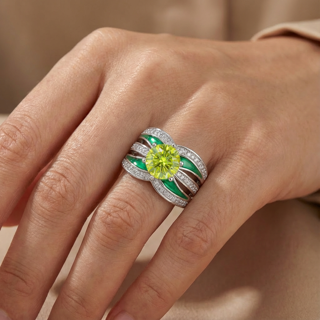 Peridot Celestial Flow Ring