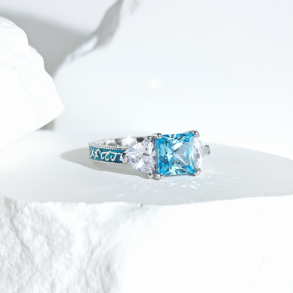 Aquamarine Ethereal Crown Ring