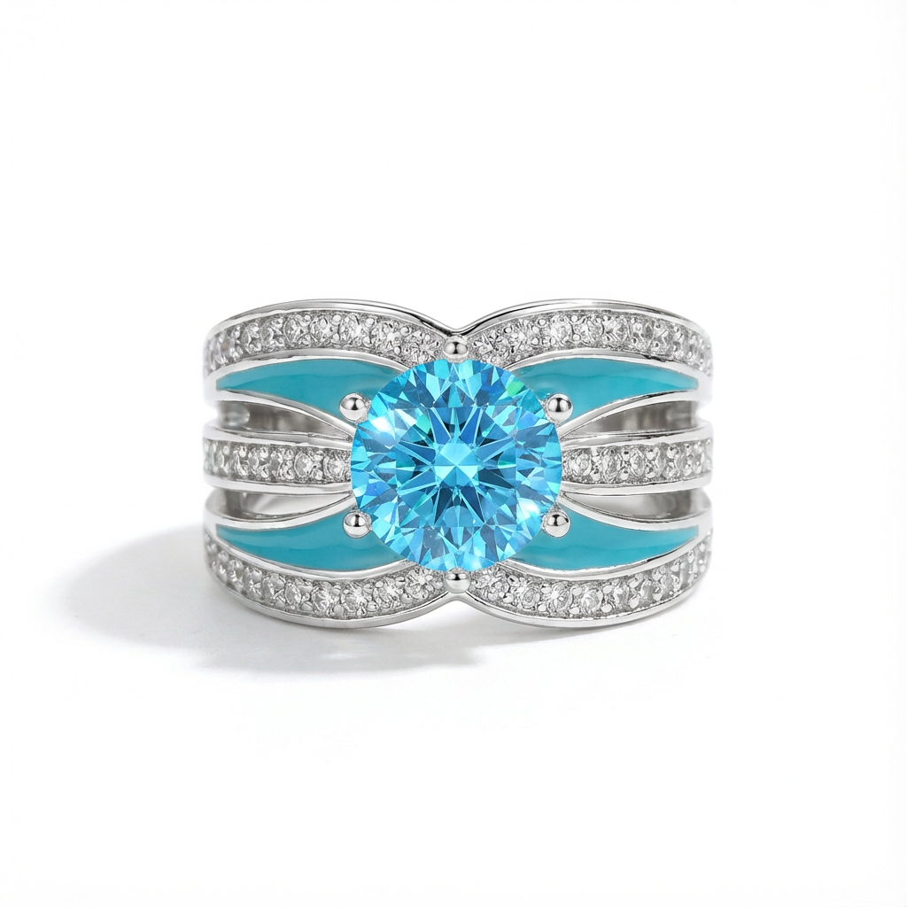 Aquamarine Celestial Flow Ring