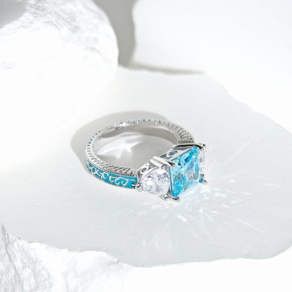 Aquamarine Ethereal Crown Ring