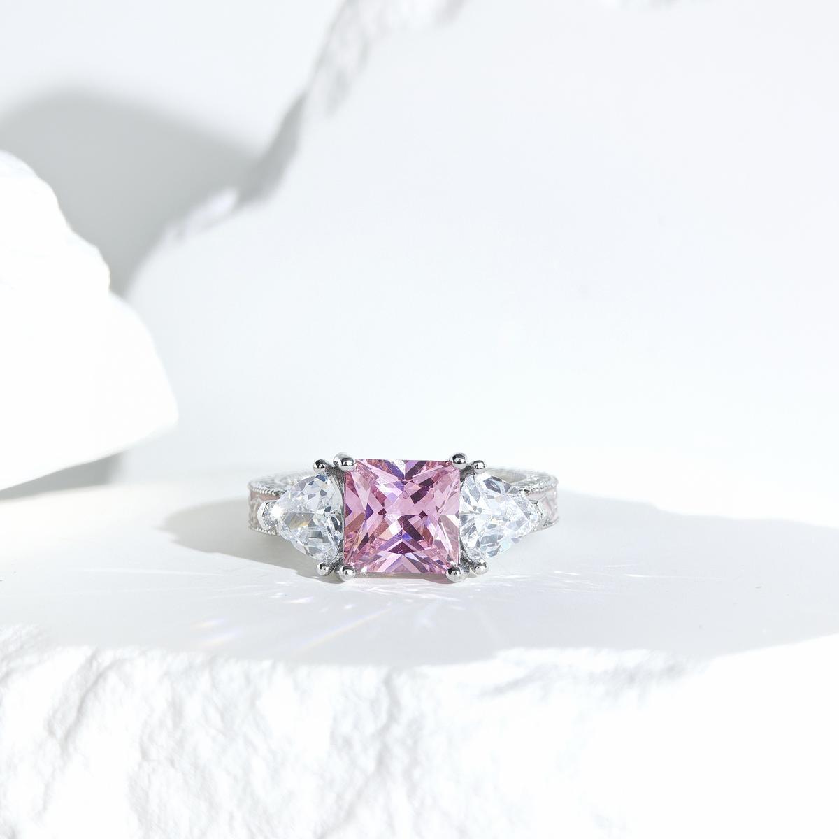 Rose Quartz Ethereal Crown Ring