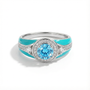 Aquamarine Halo Glow Ring