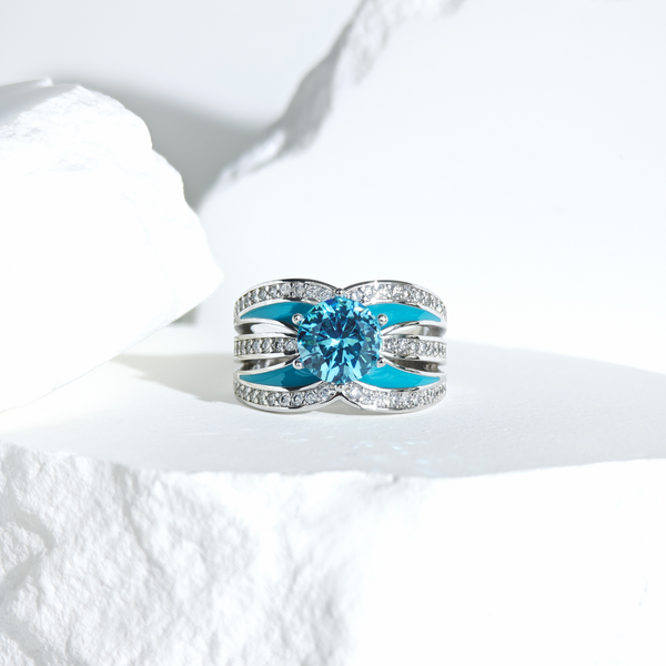 Aquamarine Celestial Flow Ring