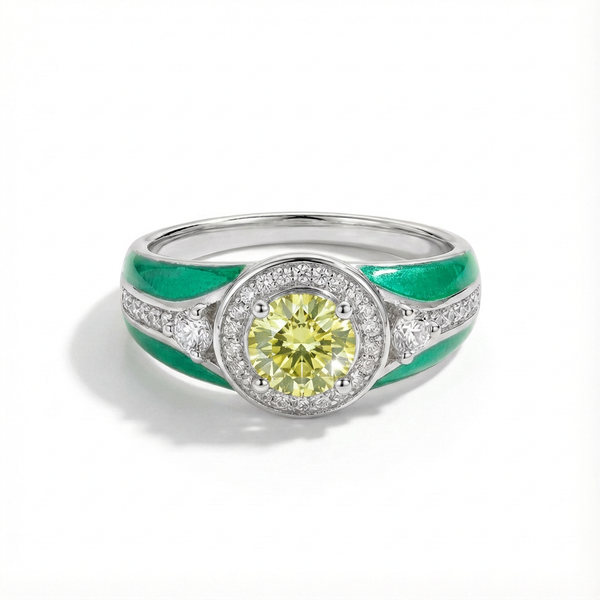Peridot Halo Glow Ring